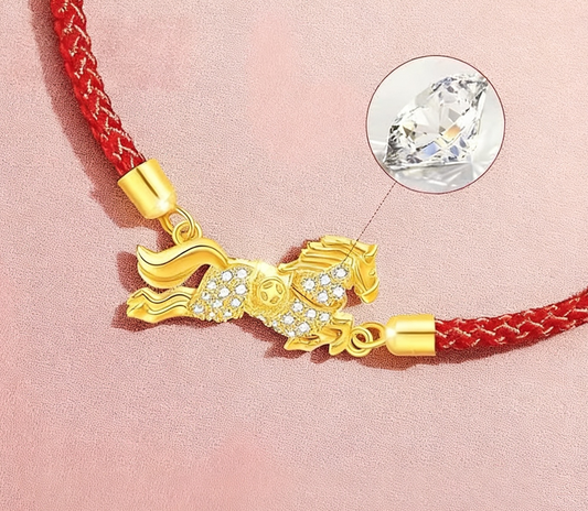 Galloping Horse Red Thread Bracelet – 2026 Year of the Horse Edition