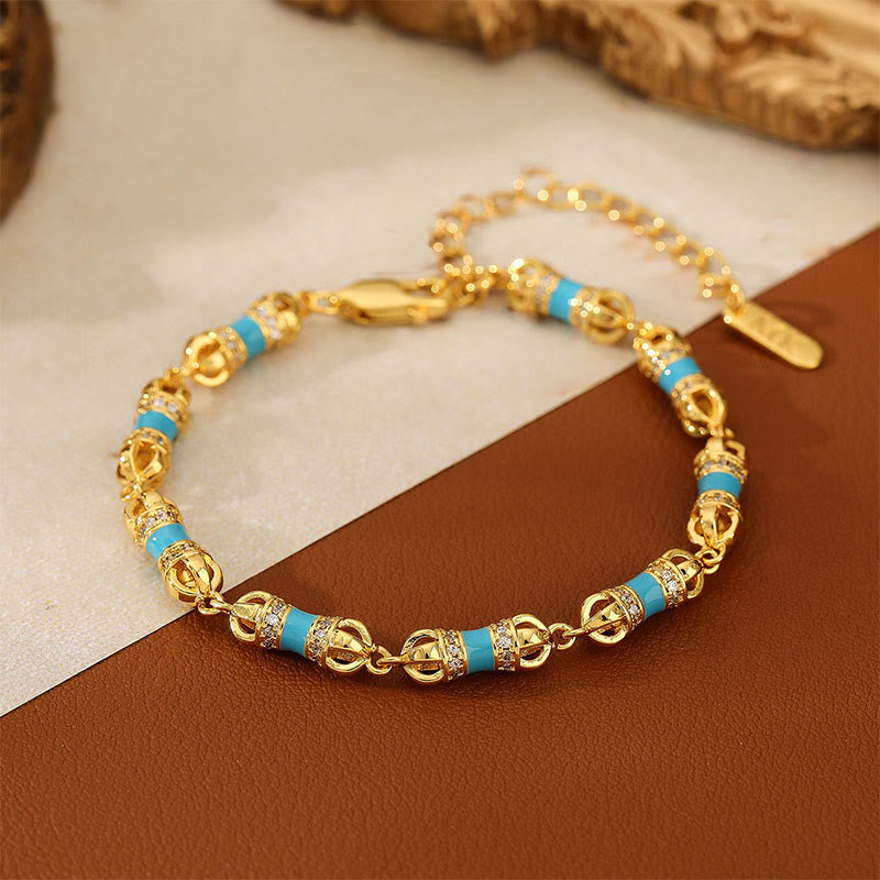 livewellfinds  Copper Brass Plated 24k Gold Vajra Wealth Luck Bracelet