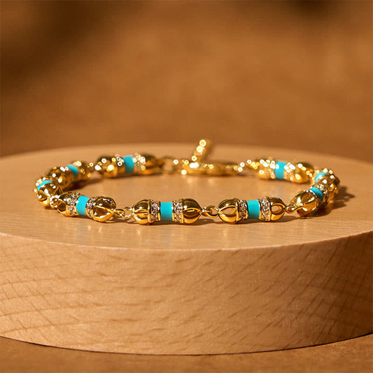 livewellfinds  Copper Brass Plated 24k Gold Vajra Wealth Luck Bracelet