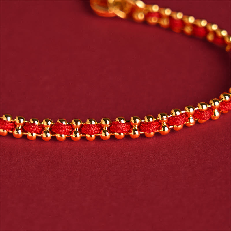 livewellfinds  Red String Copper Brass Gourd Strength Wealth Bracelet