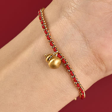 livewellfinds  Red String Copper Brass Gourd Strength Wealth Bracelet