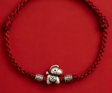 Galloping Horse Red Thread Bracelet with Sterling Silver – 2026 Year of the Horse