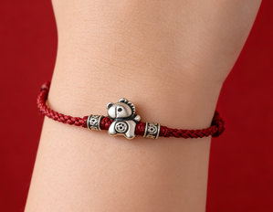 Galloping Horse Red Thread Bracelet with Sterling Silver – 2026 Year of the Horse